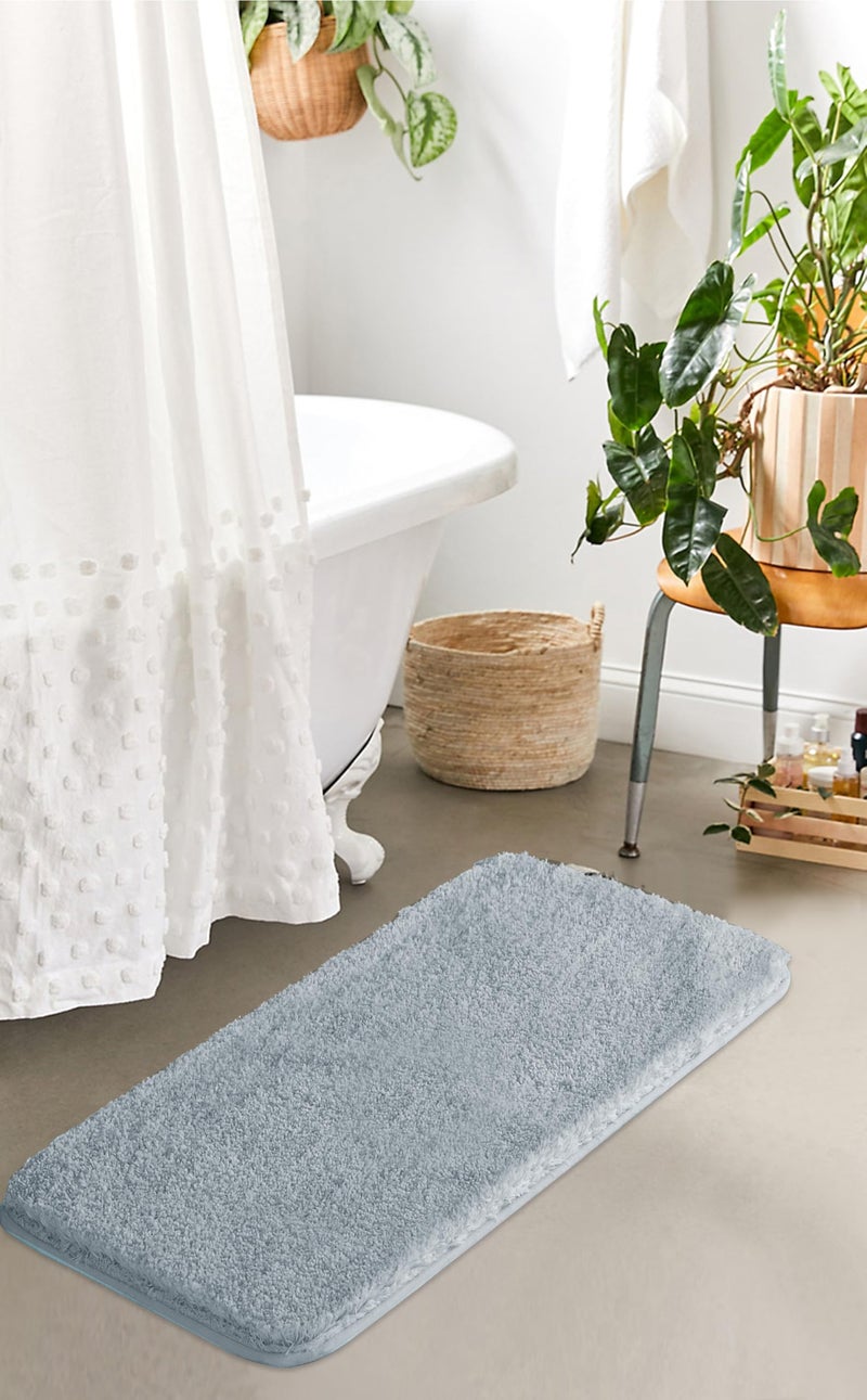 Suchtale Large Soft Bath Mat - Extra Absorbent Shaggy Microfiber Bath Mat (24 x 40, Light Blue) - Machine Washable, Non Slip, Rubber Back - Image 2